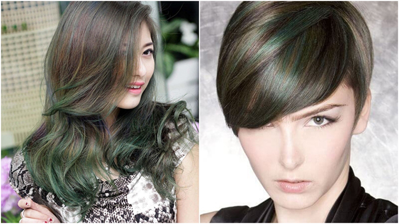 Tóc highlight rêu khói