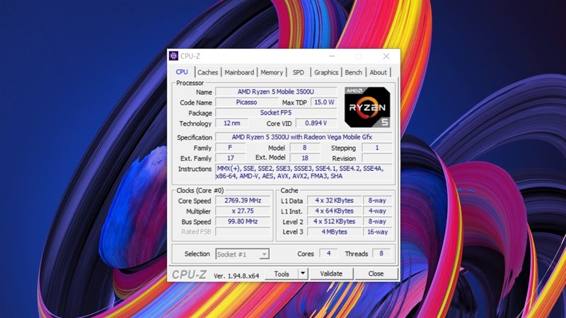 Phím tắt CPU Z Phím tắt CPU Z