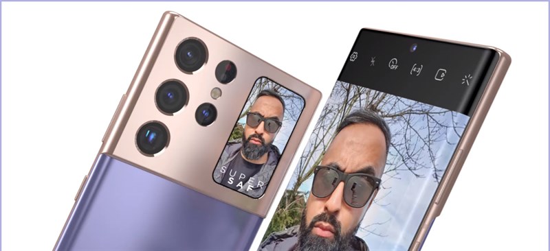 Samsung có thể tận dụng màn hình phụ phía sau để loại bỏ camera selfie phía trước. Nguồn: Waqar Khan. Samsung có thể tận dụng màn hình phụ phía sau để loại bỏ camera selfie phía trước. Nguồn: Waqar Khan.