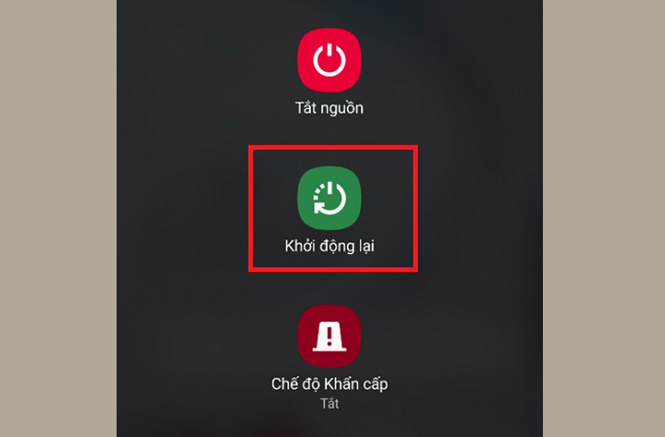 Bấm chọn Khởi động lại và chờ máy hoạt động 