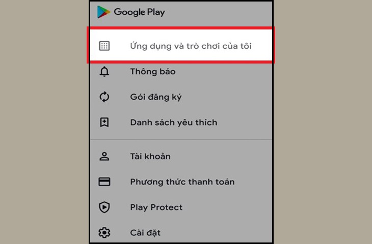 Chọn mục Ứng dụng và trò chơi của tôi.