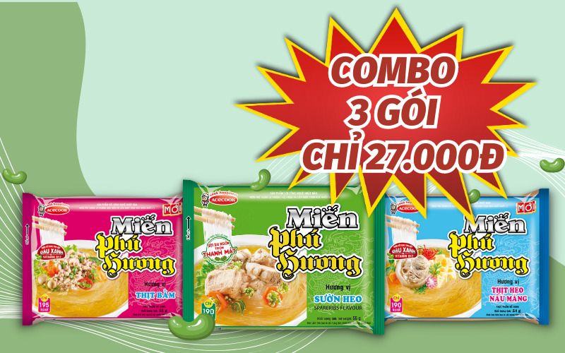 Miến Phú Hương mua 3 gói cùng loại giá 27.000