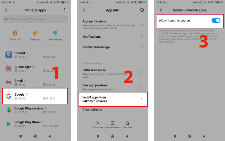 Hướng dẫn tải và cài đặt Messenger Apk cho điện thoại, máy tính bảng Android > Bật cài đặt ứng dụng từ nguồn không xác định