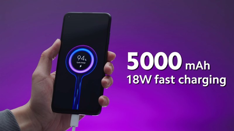 Xiaomi Redmi Note 9T 5G sở hữu dung lượng pin 5.000 mAh cùng sạc nhanh 18W