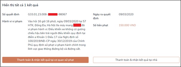 Kết quả sẽ hiển thị 