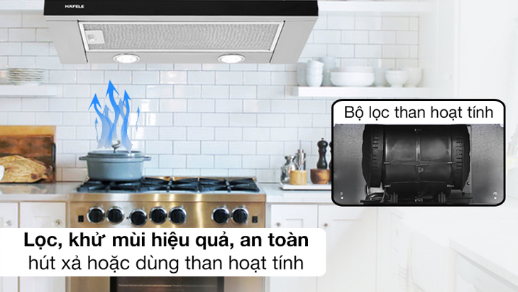 Máy hút mùi âm tủ Hafele HH-TG60E (539.81.073) giúp lọc sạch các món ăn nặng mùi như tỏi hay cá trả lại không khí trong lành cho căn bếp nhà bạn