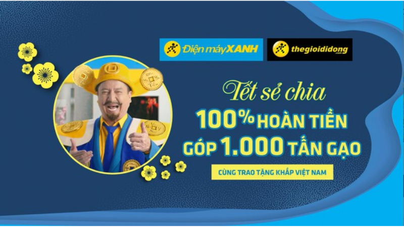 Thần tài Xanh xuất hiện, hé lộ chương trình hoàn tiền tươi trên 100% hóa đơn, trao ngàn tấn gạo cho người nghèo dịp Tết Thần tài Xanh xuất hiện, hé lộ chương trình hoàn tiền tươi trên 100% hóa đơn, trao ngàn tấn gạo cho người nghèo dịp Tết