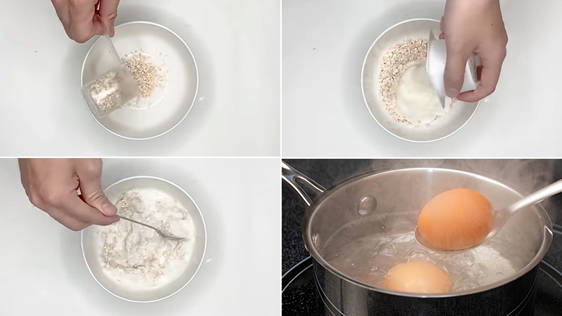 Cách làm món sữa chua yến mạch và trứng