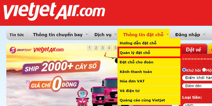 Mã đặt chỗ hãng Vietjet Air