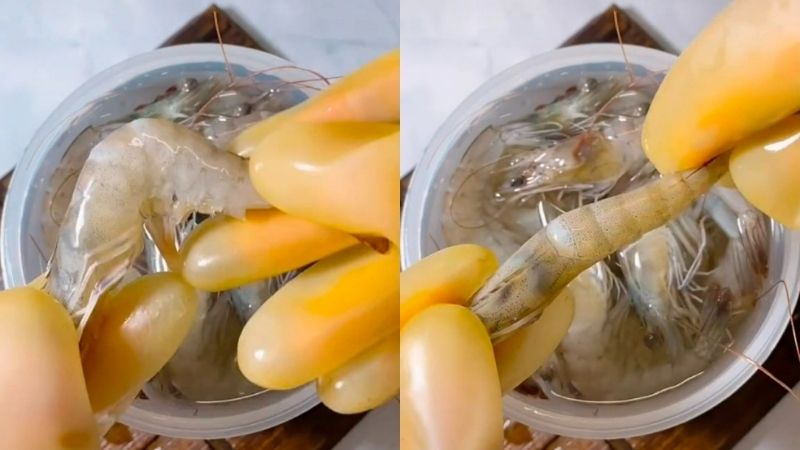 Shrimp after preservation with ice