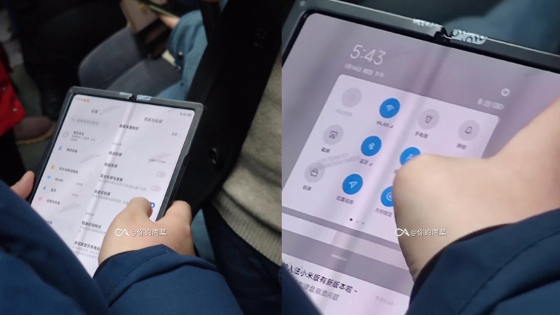 Smartphone màn hình gập của Xiaomi bất ngờ xuất hiện trên tàu điện ngầm, tiết lộ một phần thiết kế và giao diện phần mềm