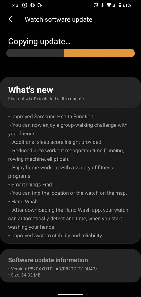 Bản cập nhật phầm mềm cho Galaxy Watch Active 2