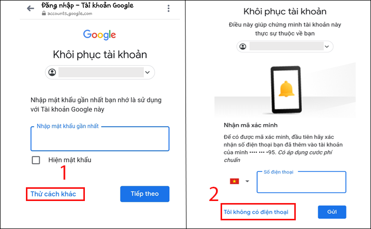 5 Bước Lấy Lại Mật Khẩu Gmail Không Cần Số Điện Thoại