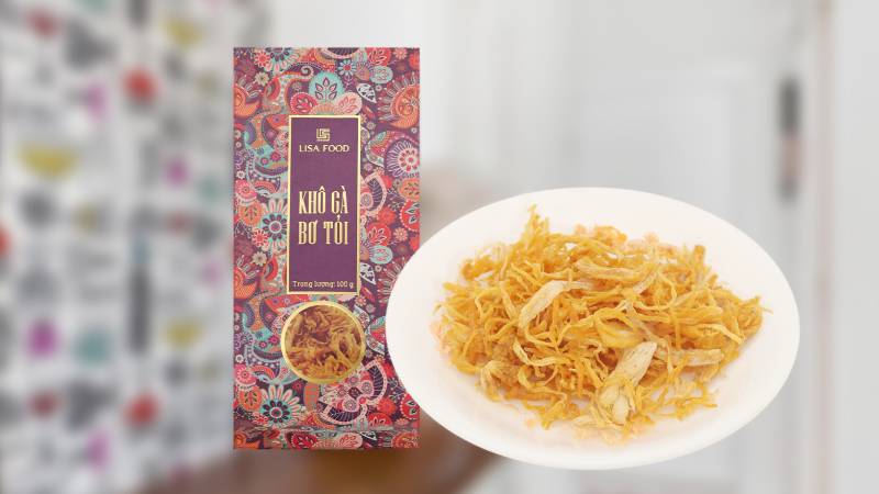 Khô gà vị bơ tỏi Lisa Food túi 100g