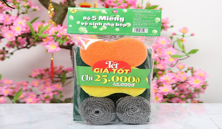 Đón xuân an nhàn với bộ 5 miếng vệ sinh nhà bếp Bách hoá XANH