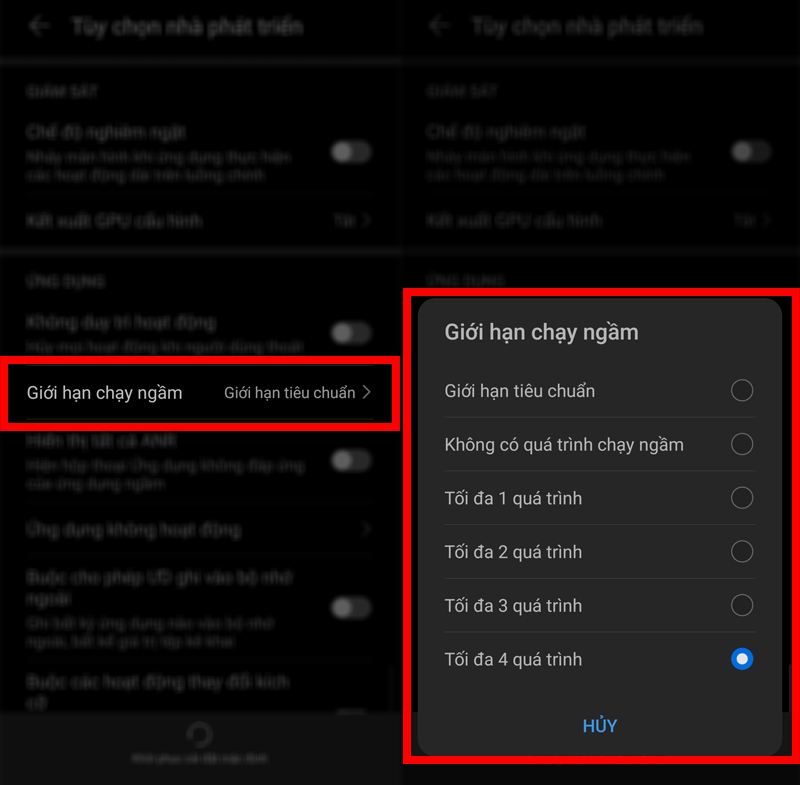 Giới hạn ứng dụng chạy nền Giới hạn ứng dụng chạy nền