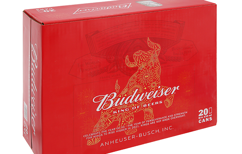 Thùng 20 lon bia Budweiser 330ml 
