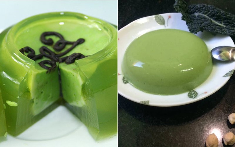 Bánh flan cải xoăn cho bé ăn dặm