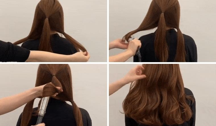 Cách tạo kiểu tóc uốn cụp đuôi bằng máy uốn tóc
