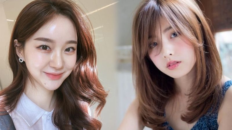 Koreanischer weiblicher geschichteter Haarschnitt