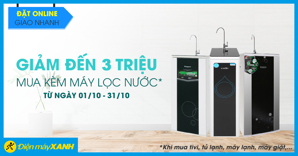 Mua tivi, tủ lạnh, máy lạnh, máy giặt,... giảm đến 2 triệu khi mua kèm máy lọc nước