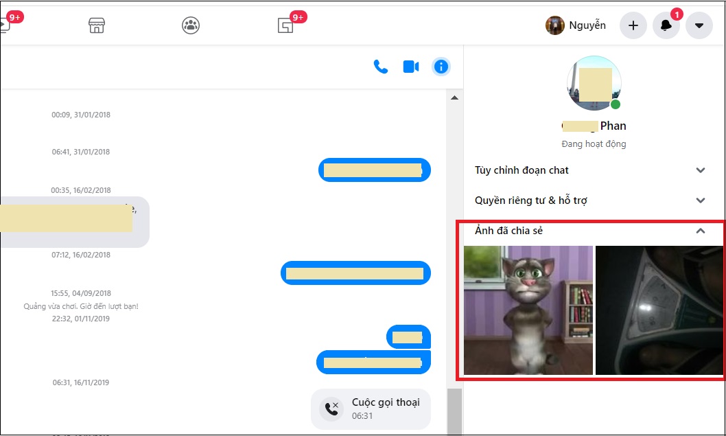 Tìm tất cả hình ảnh trên Messenger mà bạn đã gửi trước đó không hề khó > Bước 2