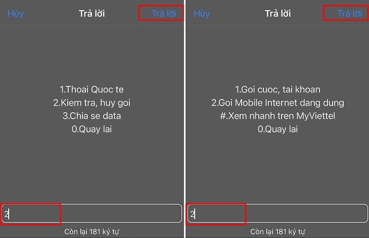 Nhập ký tự để kiểm tra lưu lượng còn lại