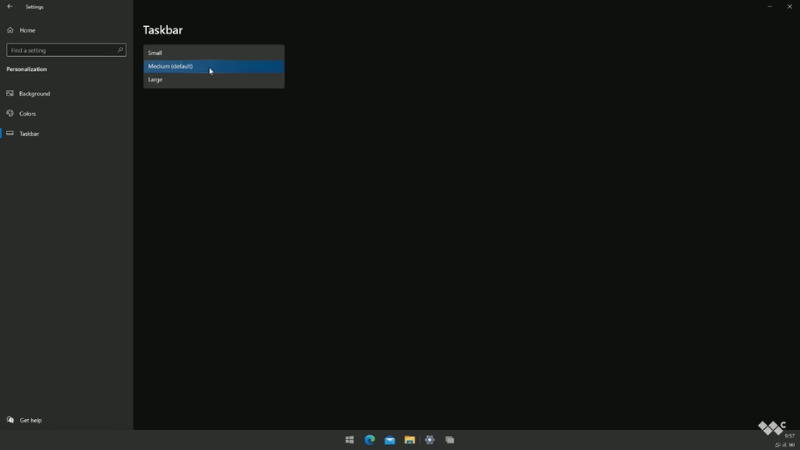 Chúng ta cũng có thể điều chỉnh kích thước thanh Taskbar trên Windows 10X. Chúng ta cũng có thể điều chỉnh kích thước thanh Taskbar trên Windows 10X.