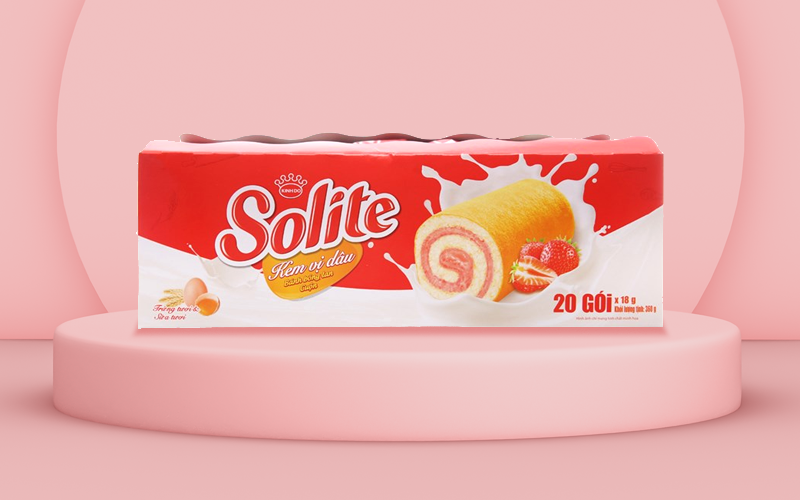 Bánh cuộn kem dâu tây Solite