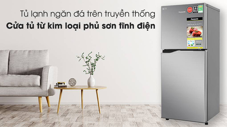 Tủ lạnh ngăn đá trên có kiểu dáng truyền thống