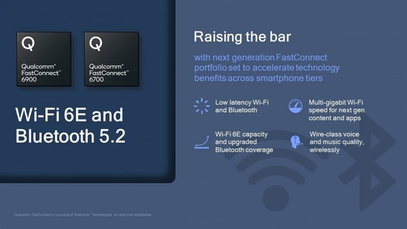 Wi-Fi 6E và Bluetooth 5.2
