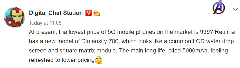 Realme có thể ra mắt smartphone 5G giá rẻ nhất: Chạy chip Dimensity 700, ba camera sau và pin khủng 5.000mAh