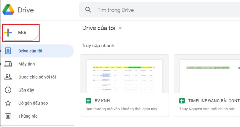     Bước 2: Tạo file mới trên Google Drive