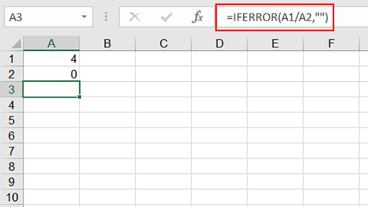 8 thông báo mã lỗi Excel phổ biến. Nguyên nhân, cách sửa lỗi nhanh, đơn giản > Sử dụng IFERROR để hiển thị giá trị khác