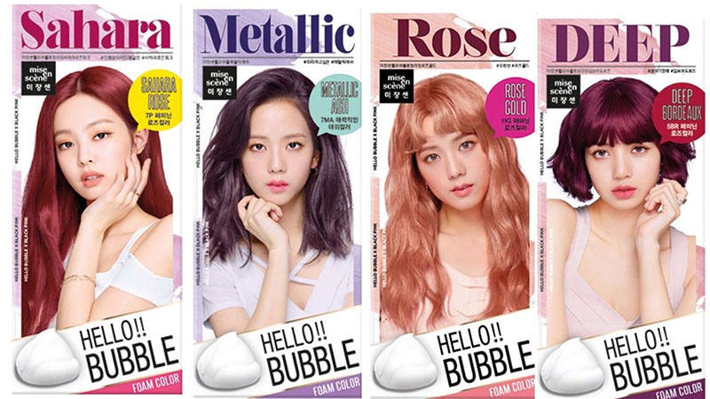 REVIEW Thuốc nhuộm tóc Hello Bubble Foam Mise En Scene mẫu Black Pink