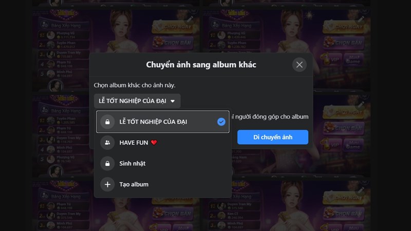 chuyển ảnh từ Album này sang Album khác