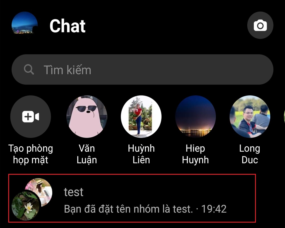 Hướng dẫn tạo cuộc thăm dò ý kiến trên ứng dụng Facebook Messenger > Bước 2: Mở cuộc trò chuyện muốn thăm dò ý kiến