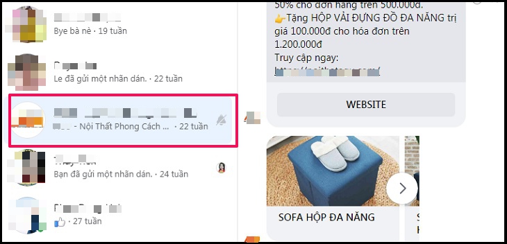 Spam trên Messenger là gì? Cách đánh dấu spam trên laptop, điện thoại > Truy cập vào Messenger, vào cuộc trò chuyện muốn Spam