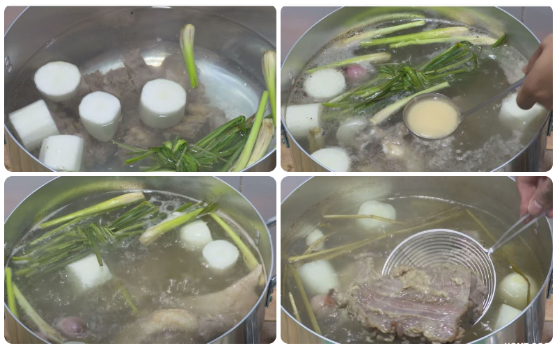 Bước 2: Nấu món lẩu bò hầm sả