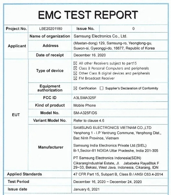 Samsung Galaxy A32 4G vừa được xác nhận sẽ đi kèm với thỏi pin dung lượng 5.000mAh, sạc nhanh 15W Samsung Galaxy A32 4G vừa được xác nhận sẽ đi kèm với thỏi pin dung lượng 5.000mAh, sạc nhanh 15W