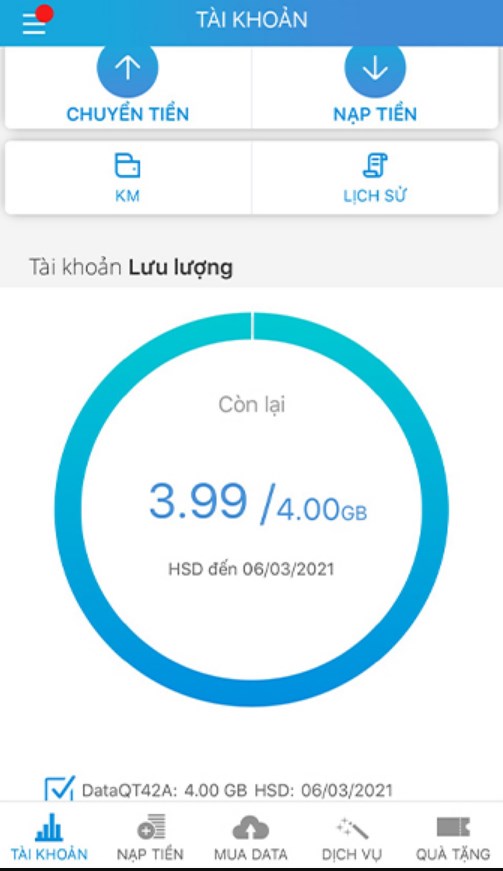 Dung lượng data