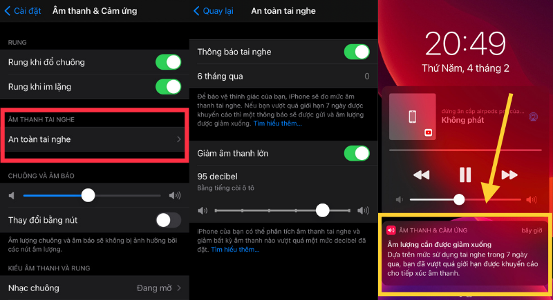 Tính năng cảnh báo thị giác 'An toàn tai nghe' trên iOS 14.4 cũng sẽ rất hữu dụng với những ai có thói quen đeo tai nghe nhiều.