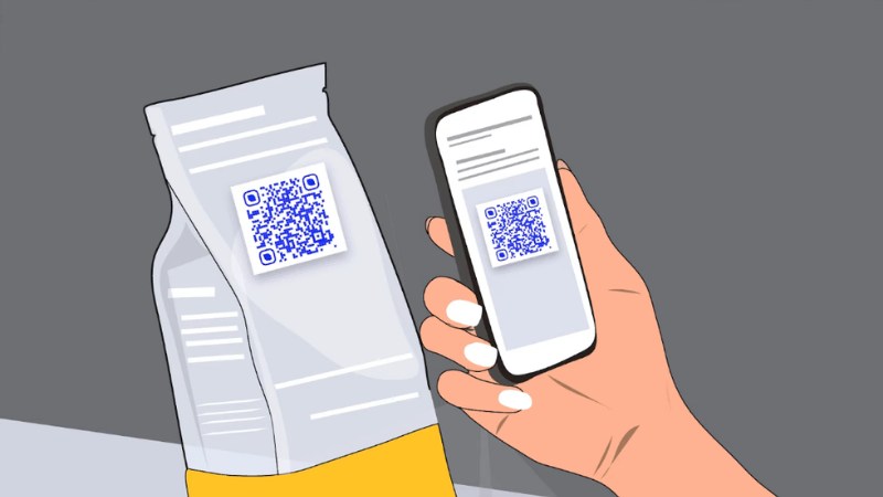 Một số sản phẩm, hàng hóa có in mã QR Code nhỏ ở trên bao bì.