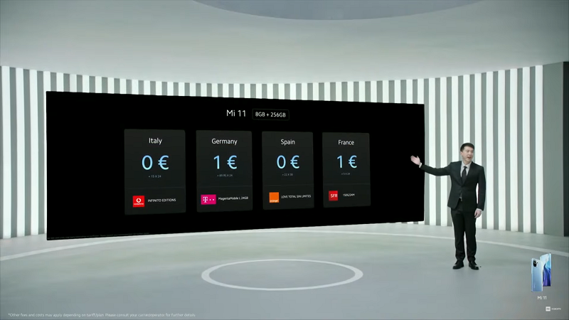 Giá bán công bố quốc tế của Xiaomi Mi 11 là bao nhiêu? Giá bán công bố quốc tế của Xiaomi Mi 11 là bao nhiêu?