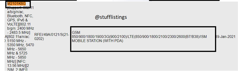 Số model M2101K6G được cho là của Redmi Note 10 đã đạt chứng nhận SIRIM