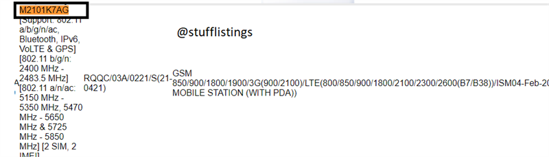 Số model M2101K7AG được cho là của Redmi Note 10 đã đạt chứng nhận SIRIM