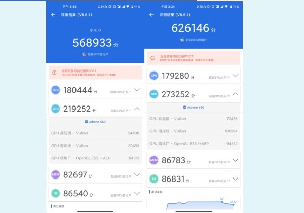 Điểm AnTuTu của Mi 10 trước và sau khi ép xung Điểm AnTuTu của Mi 10 trước và sau khi ép xung