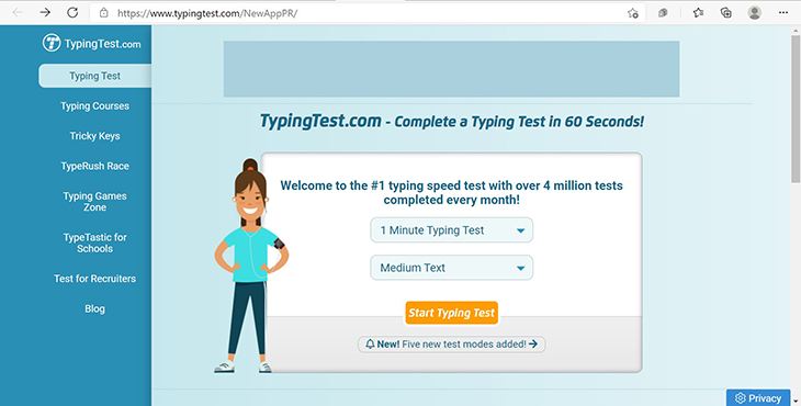 10 trang web kiểm tra tốc độ đánh máy online tốt và chính xác nhất > TypingTest.com