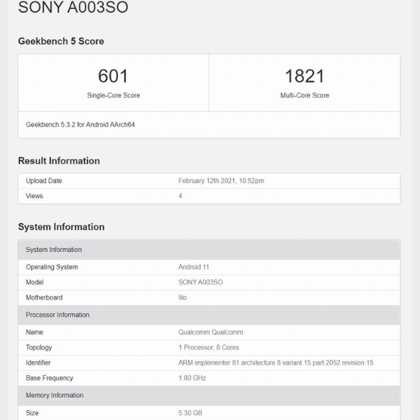 Xperia 10 III lộ diện trên Geekbench