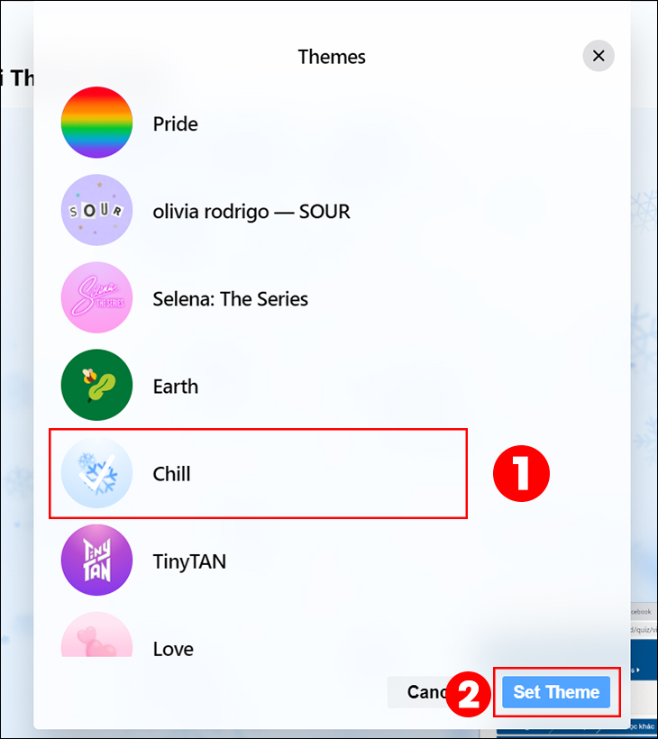 Chọn vào Set Theme